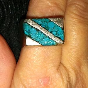Turquoise and silver ring